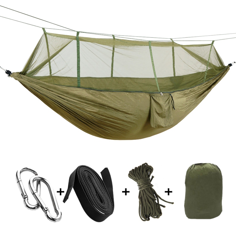 

Outdoor Ultralight Parachute Hammock Hunting Mosquito Net Double Person Sleeping Bed Camping Portable Furniture Hammock Tents