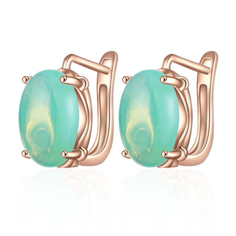 

Simple Blue/Green/Black Glass Stud Earrings for Women Gold Color Round Crystal CZ Gem Stone Earrings Jewelry Accessories Gifts