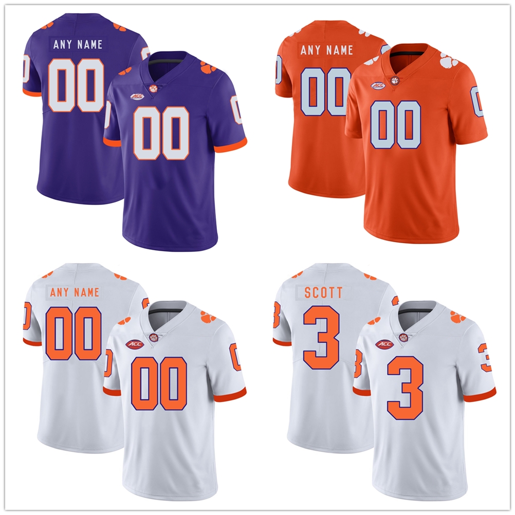 

Custom NCAA Clemson Tigers jersey 9 Travis Etienne Jr 5 Tee Higgins 28 Tavien Feaster 92 Greg Huegel 16 Trevor Lawrence Football stitched Jerseys, As pics