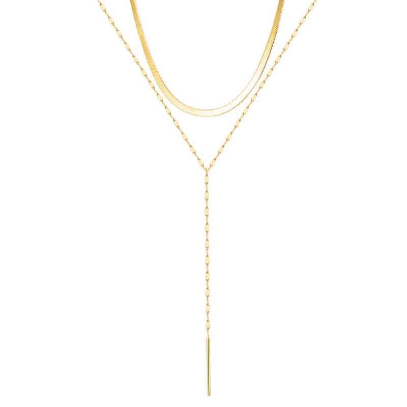 

Stainless steel jewelry fashion lady sexy contracted street snap chain sweater chain tassel clavicle