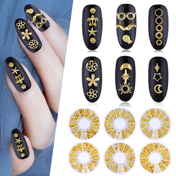 

3D Nail Art Decorations DIY Stickers Metal Charm Rhinestones Glitter Jewelry for Nails Art Decoration Studs Design Accessories
