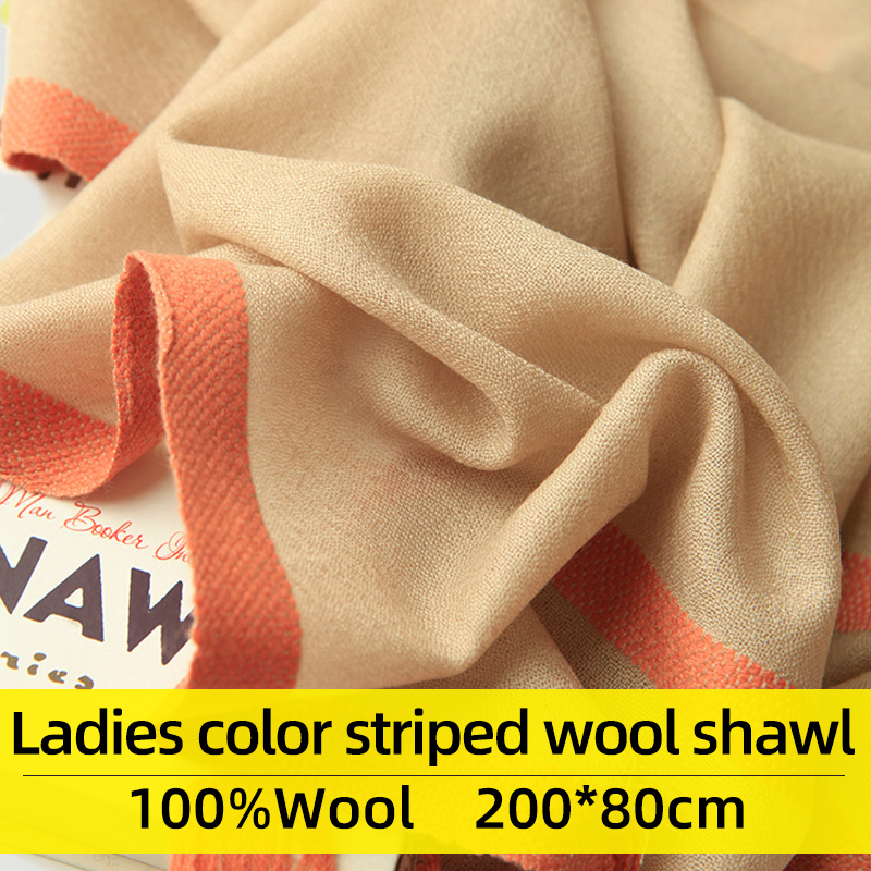 

Warm Winter 100% Pure Wool Scarf and Shawls Women Solid Thick Scarf Large Blanket Wool Lady Shawl Wrap Long stole