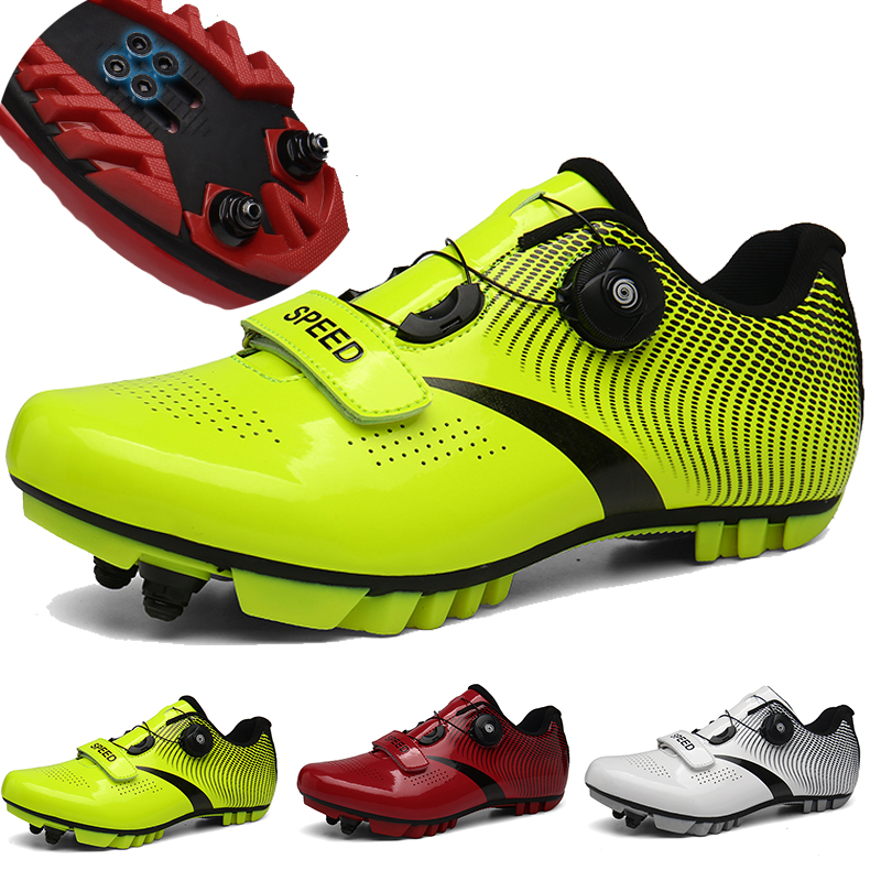 

2020 Road Cycling Shoes Men MTB Shoes Mountain Bike Bicycle Sneakers Women Self-Locking Athletic Racing Sneakers, Green 1