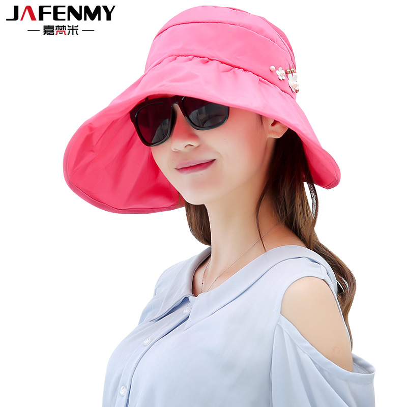 

Sun Hats for women summer wide brim beach hat packable sun visor hat with big heads fishing UV protection outdoor female caps, Red