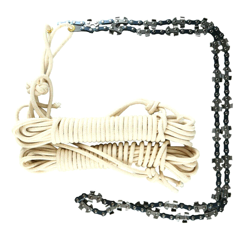 

48 Inch High Reach Tree Hand Rope Chain Saw Cutter on Both Side Outdoor Tool for Tree Wood Pruning Branches Cutting Hand Tools W