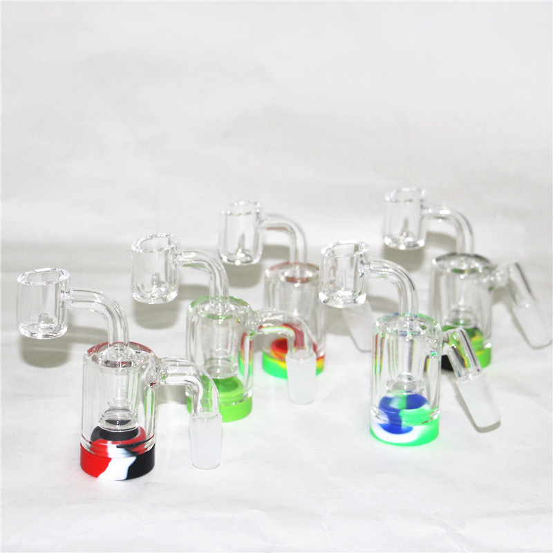 

hookahs Glass Reclaim Catcher ash catchers with 5ml silicone containers and 14mm joint Quartz Banger nail for dab rig water bong