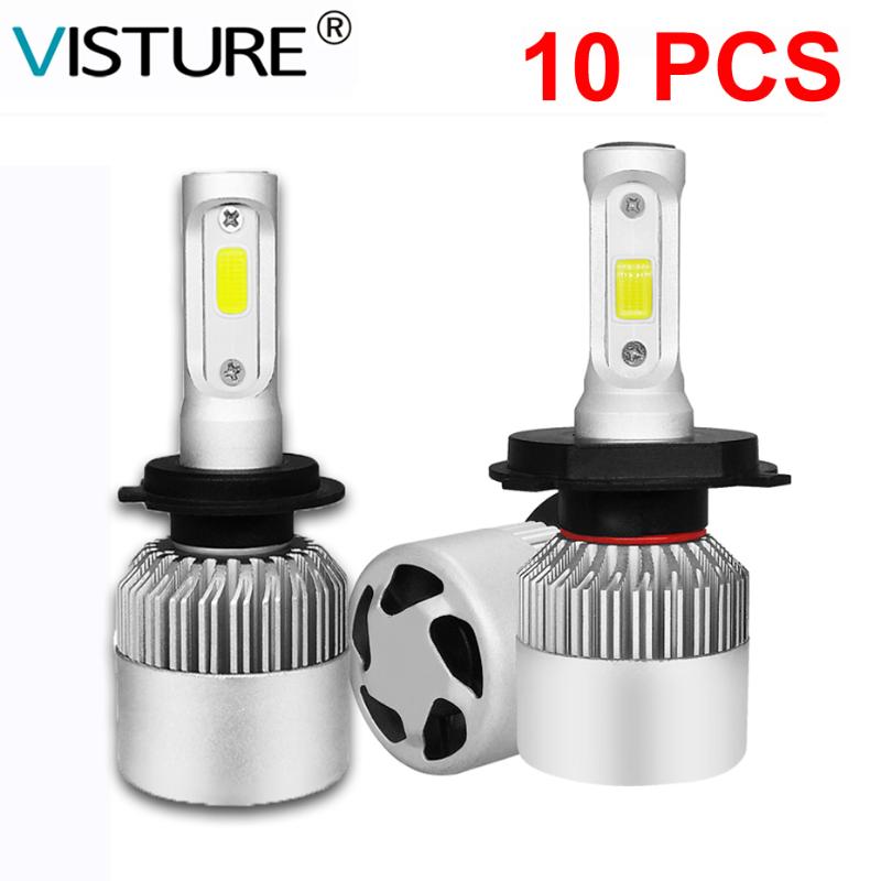 

10 pair per lot Car LED Headlight Bulbs 36W 4000LM H4 H7 LED H11 H84 H1 H3 3 Auto Car Styling 6500K 6000K light Visture S2