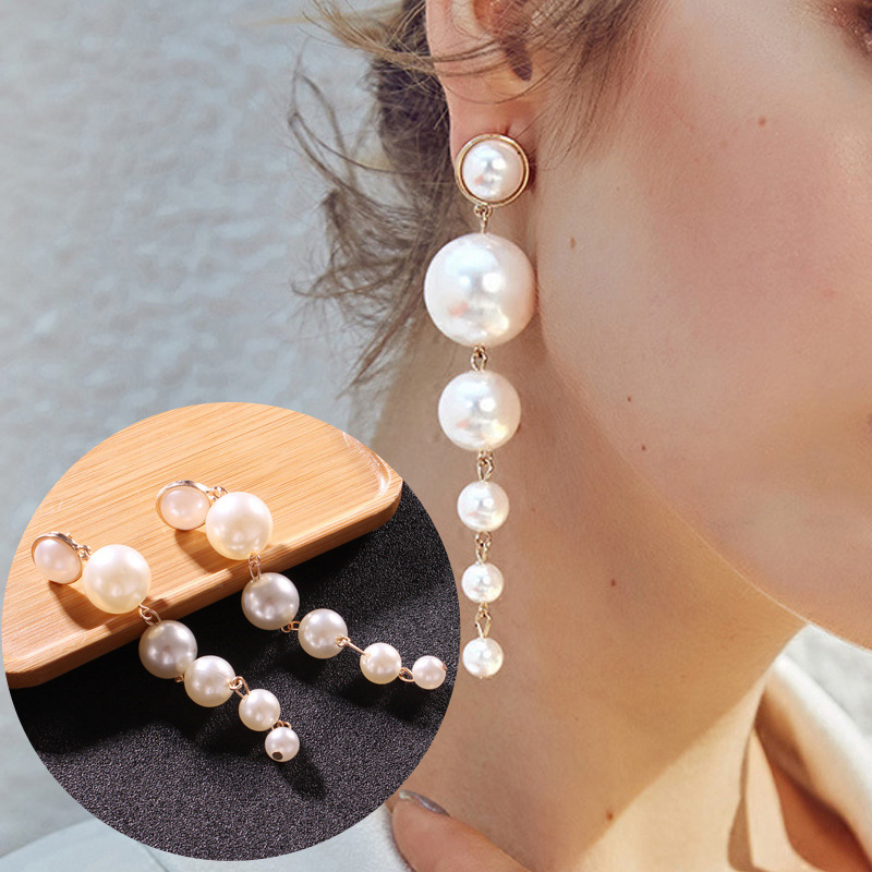 

Earing Earings Oorbellen Tassel Earrings And The Jewelry Size Long Pearl Contracted Fashion Personality Earpins Popular Female