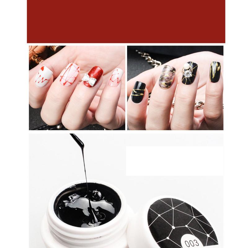 

3ml UV Gel Polish Soak Off Long Builder Nail Gel 3D Liner Painted Effect Manicure Drawing Nail Art Polish DecorationTool, 003