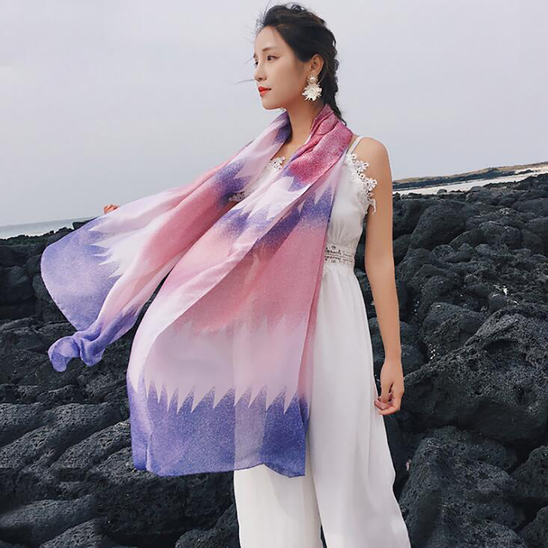 

Scarves 2021 Summer Gradient Colours Scarf For Women/Ladies Fashion Long Shawls And Wraps Female