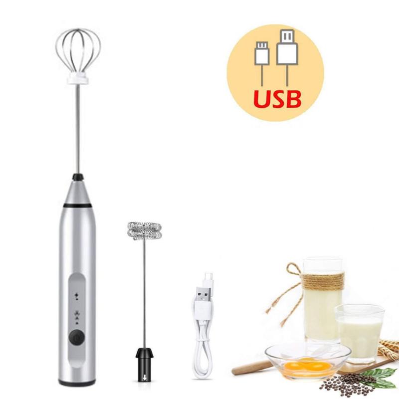 

3 Speeds Portable Milk Frother Egg Beater Coffee Milk Drink Juice Whisk Mixer Egg Stirrer USB Rechargeable Handheld Blender