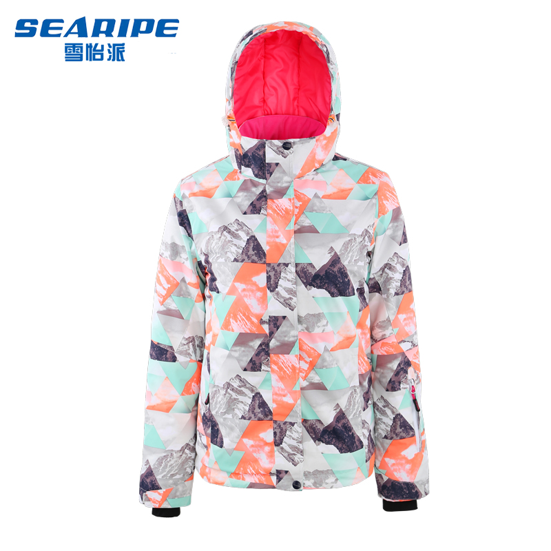 

Ski Jacket Women Skiing Coat Winter Warm Waterproof Winderproof Ski Outdoor Camping Female Coat Snowboard Jacket, Beige
