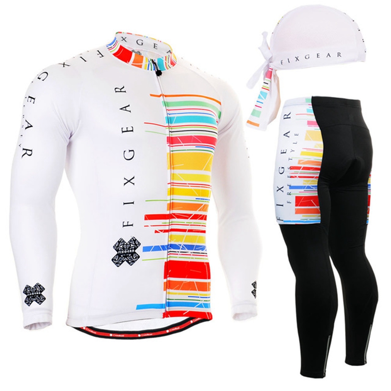 

2020 cycling long sleeve jersey sets Fitness Cycling Jersey+padded full pants Men Breathable Ropa Ciclismo Bike Clothing clothes, As picture showed