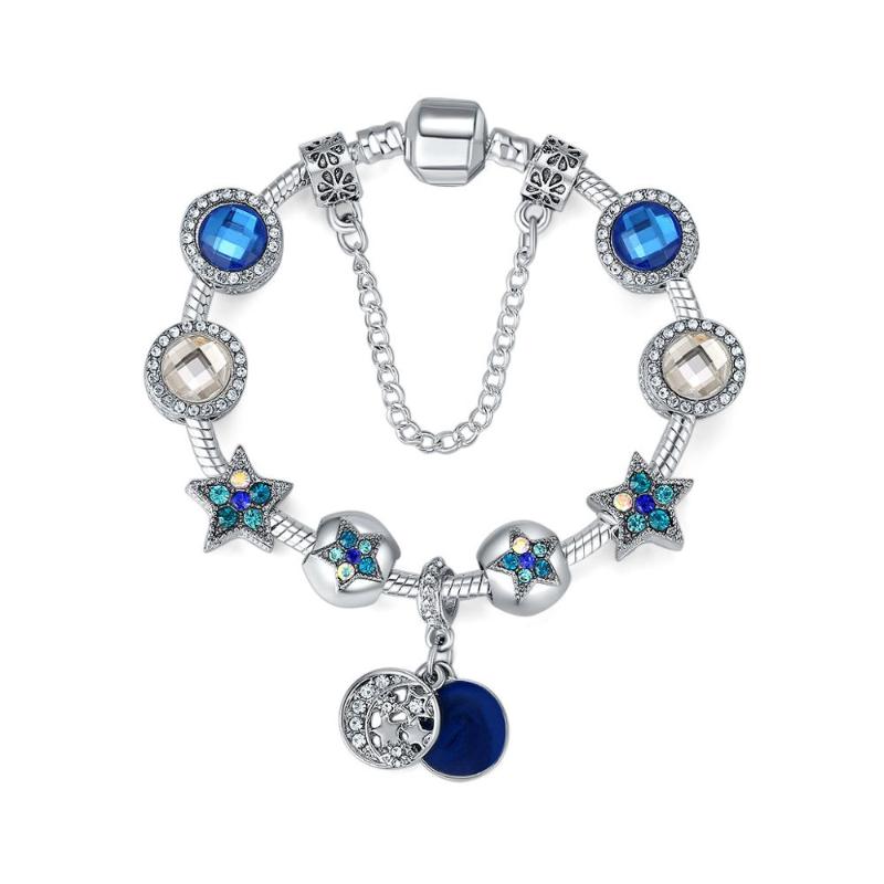 

Charm Bracelets Simple Style Stars Moon Crystal Flowers & Bangles For Women Girl DIY Valentine's Day Jewelry Accessories
