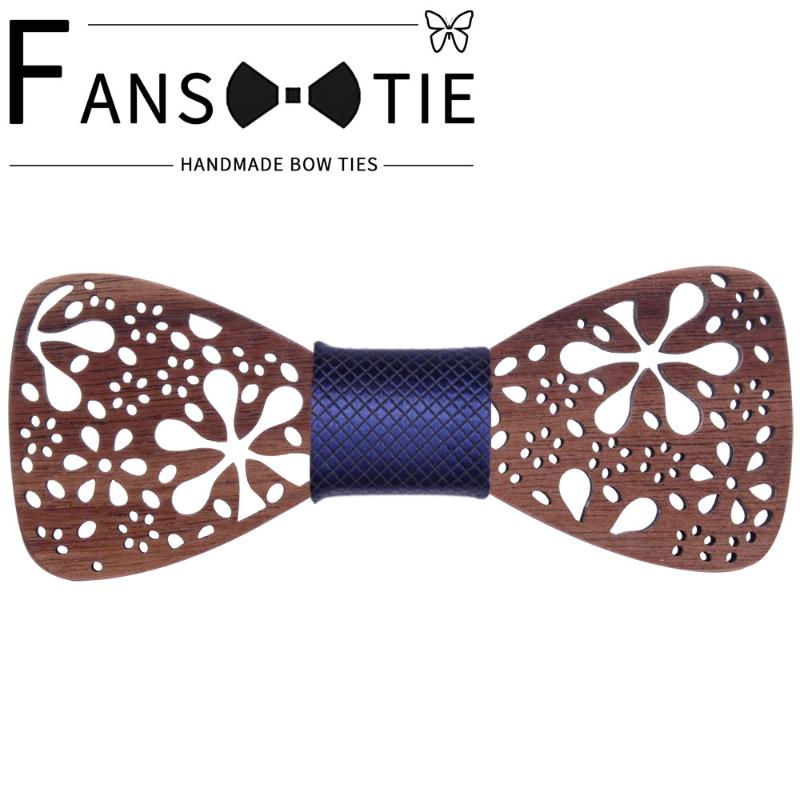 

New Arrival Floral Hollow Carved Wood Bow Ties For Mens Wedding Suits Wooden Slim Bow Tie Bowknots Gravatas Novelty Accessories
