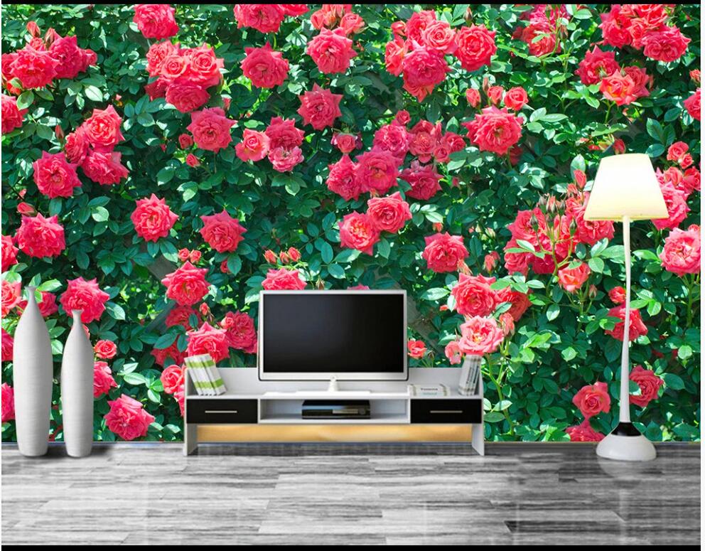 

custom photo wallpaper 3d mural on the wall Modern flowers plant rosebush landscape living room home decor 3d wall murals for walls 3 d, Non-woven