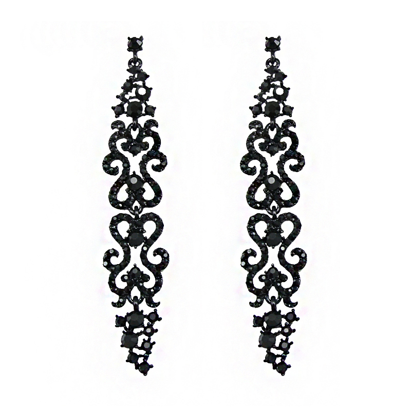 

Fashion Punk Black Long Earrings for Women bohemian jewelry gothic earrings lolita Crystal pendientes largos vintage ersg92