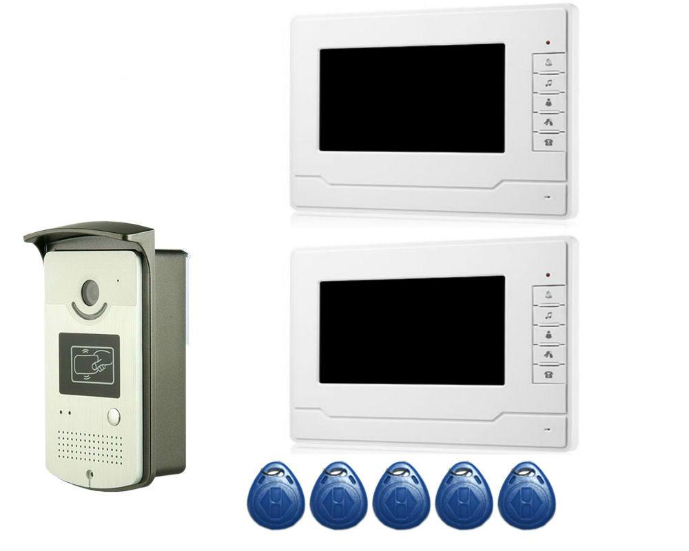 

7 Inch Video Intercom IR Night Vision RFID Access Door Camera LED Monitor Doorbell Intercom Security Door Phone kits