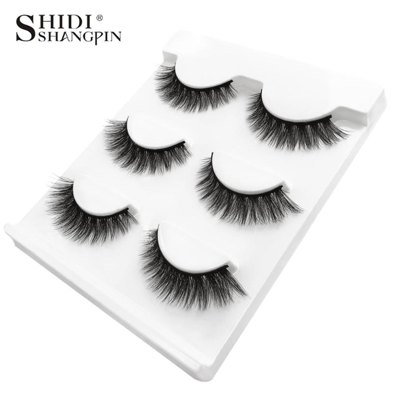 

SHIDISHANGPIN 3 Pairs False Eyelashes 3d Mink Lashes Long Eyelash Extension Handmade Natural Cross Wispy False Eye Lashes