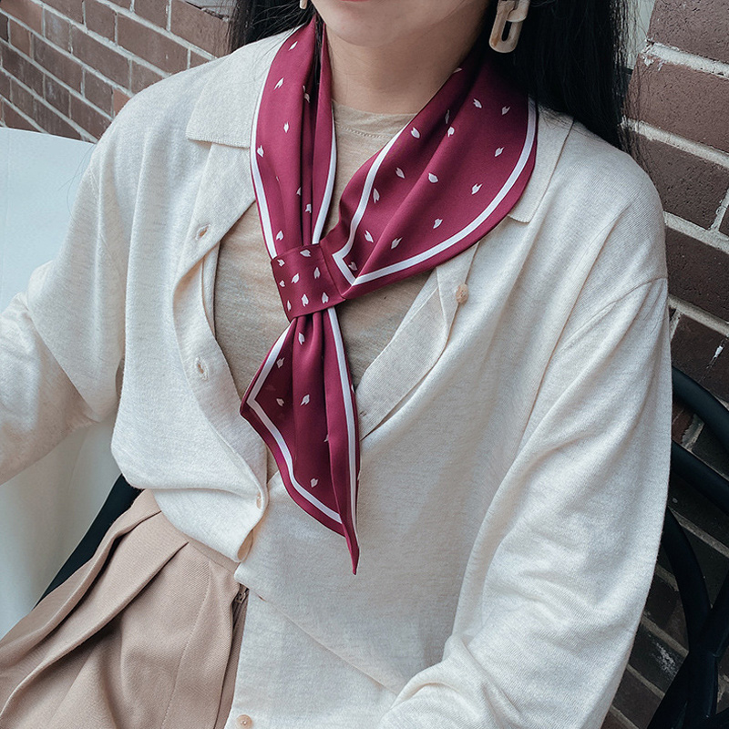 

Office Lady Thirt Scarf Fashion Design Women Neck Scarf Silky Bandana New