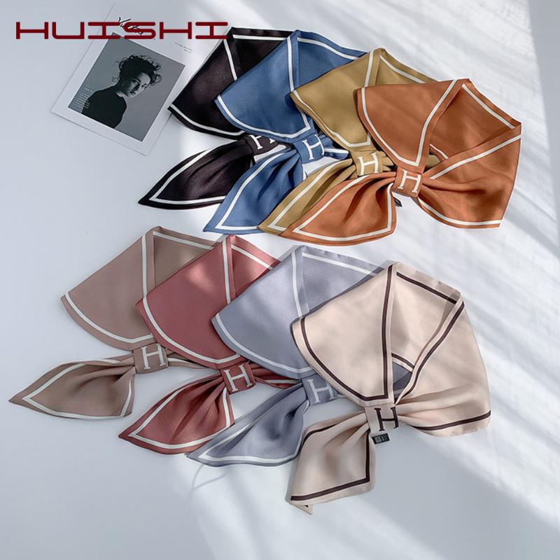 

Scarves HUISHI Woman Scarf Neck Bag Strap Silk Feeling Polyester Arrivals Print Ribbon Scarfs Women Small Fashion