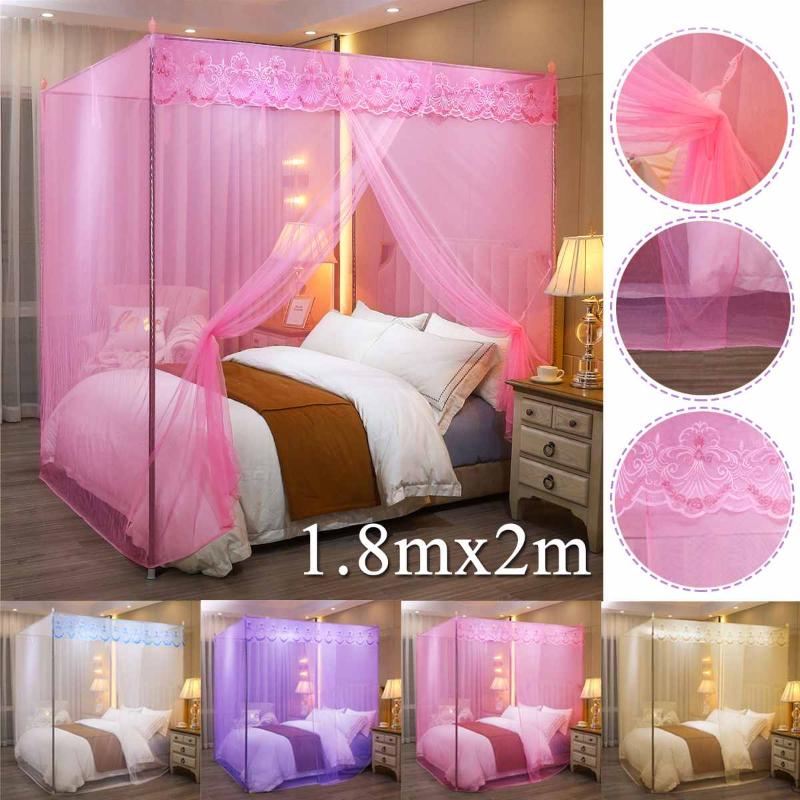 

Square Single Side Openings Romantic Princess Lace Canopy Bed Mosquito Net No Frame for Twin Full King Bed Frame Mosquito net