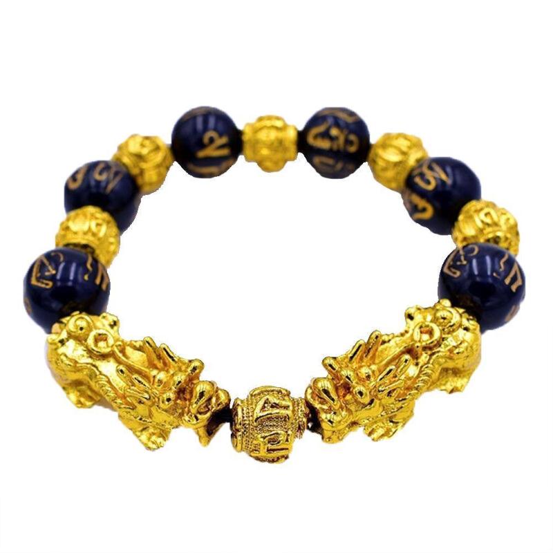 

New Arrival Golden PIXIU Bracelet For Women Men Beads Feng Brave Bracelets Wealth Shui Bracelet Couple Bring Lucky P4P6