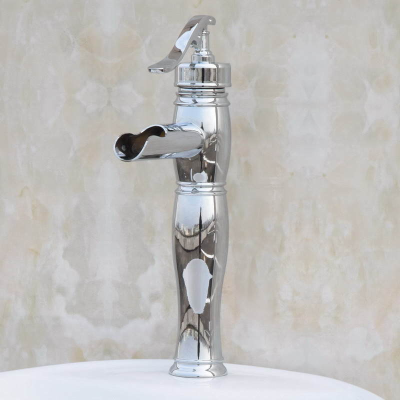 

NEW "Water Pump Look" Style Tall Polished Chrome Brass Bathroom Sink Basin Mixer Tap Faucet One Hole Single Handle mcy022