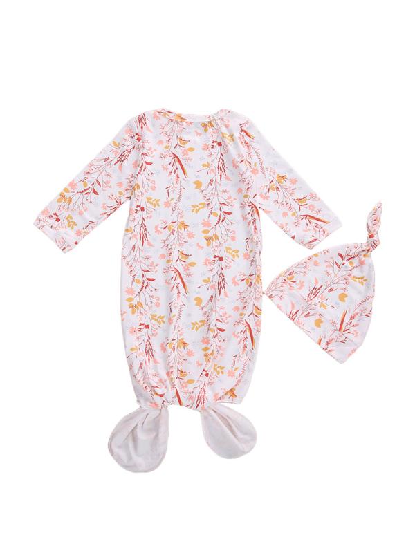 

8 Colors Soft Baby Wrap Swaddle Blanket Floral Printed Newborn Infant Baby Boy Girls Sleeping Bags Long Sleeve Swaddling+Hats