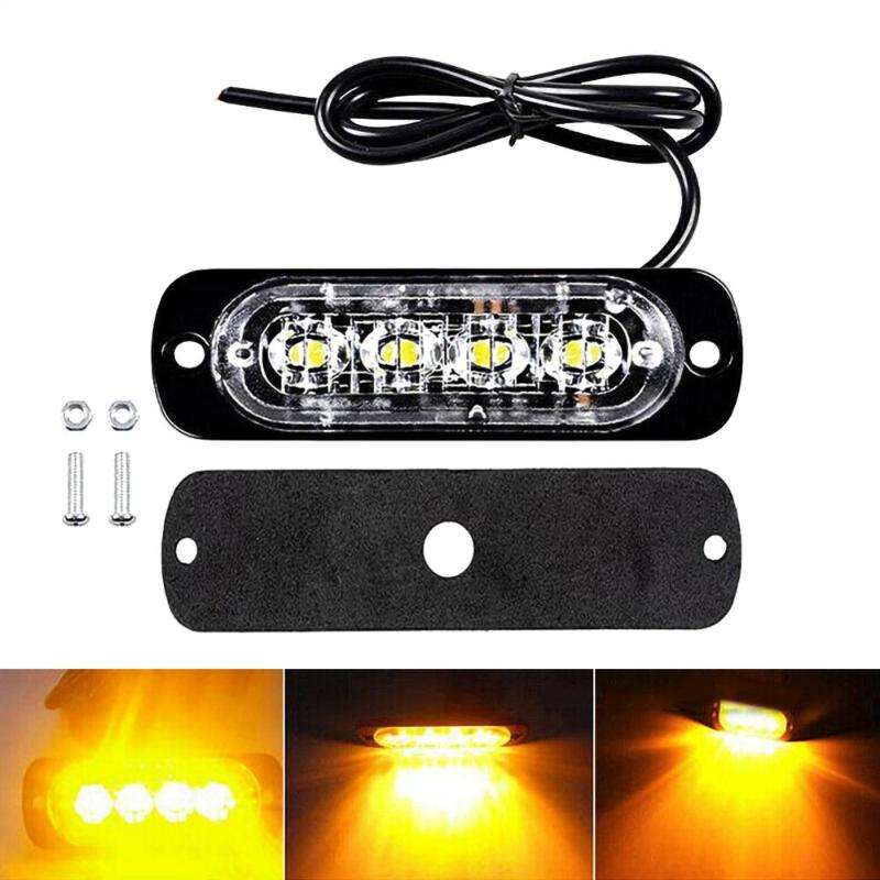 

Emergency Strobe Lights for Trucks, Amber Recovery Car 6 chips LED Lighting Bar Orange Grill Breakdown Flashing 12/24V amber led