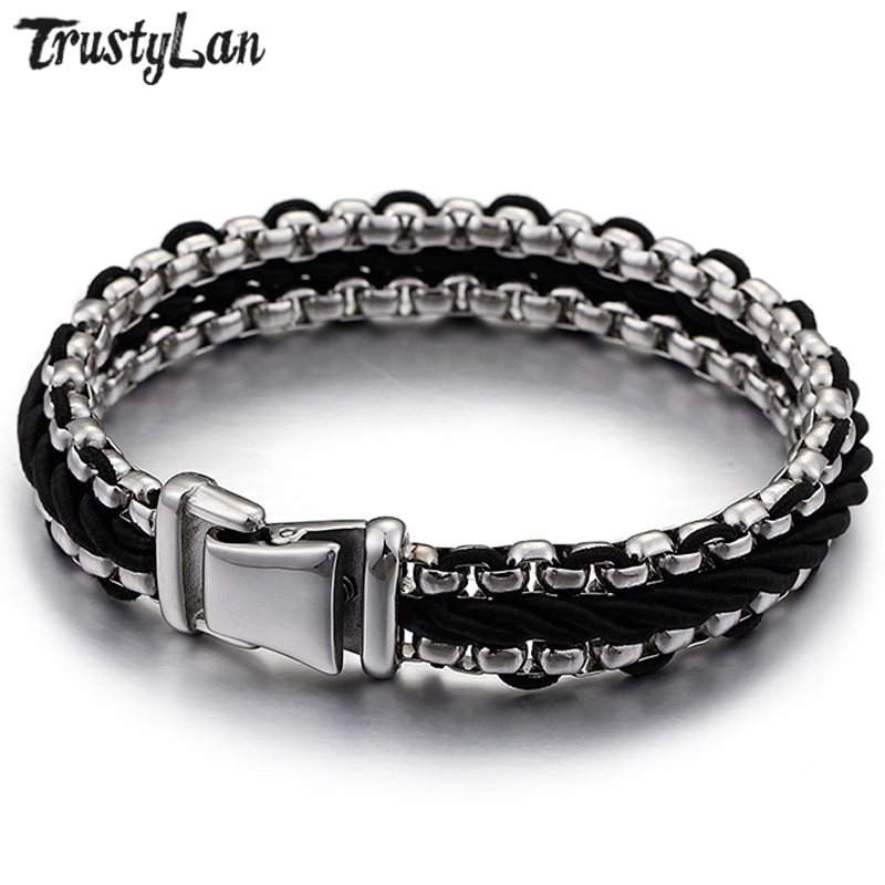 

New Braided Wrap Bracelet Men Gold/Silver Color Stainless Steel Jewelry Best Friends Friendship Mens Bracelets Armband