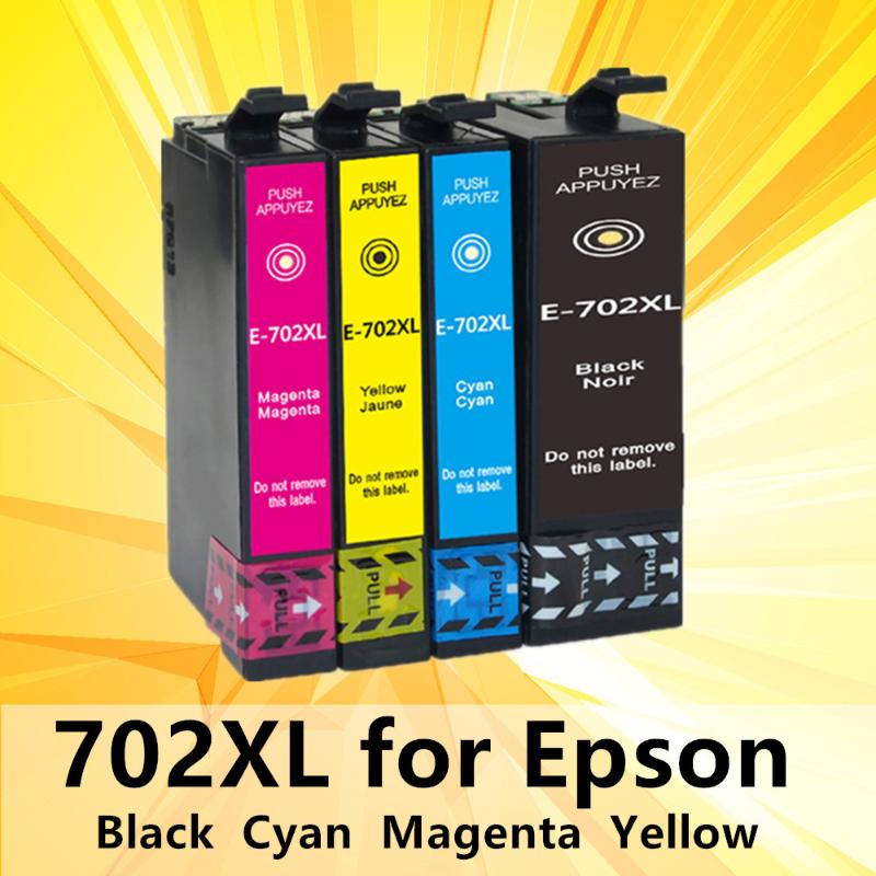 

4 Pack for 702XL ink cartridge 702 XL T702 ink cartridge for WorkForce Pro WF-3720 WF-3725 DWF printer full chip