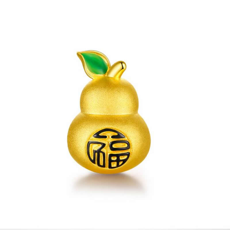 

New Arrival 24K Yellow Gold Bracelet Women 999 Gold 3D FU Gourd Bracelet