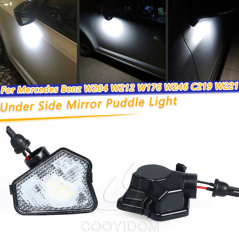 

COOYIDOM 1Pair Under Side Mirror Lamp Assembly High Power For W204 W212 W176 W246 C219 W221 ACES LED, As pic