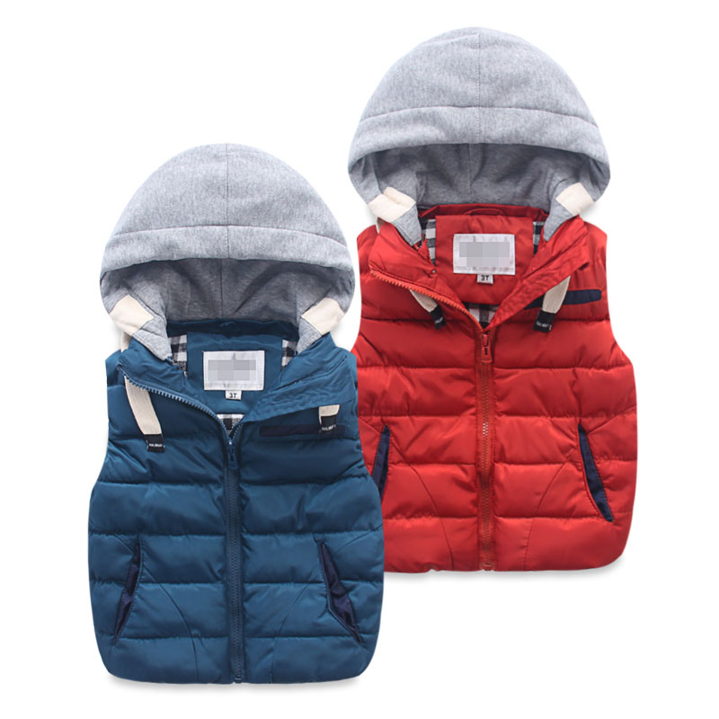 

children warm vest kids cotton-padded thicken waistcoat kids outwears vest boy&girls jacket baby clothes children clothing, Blue