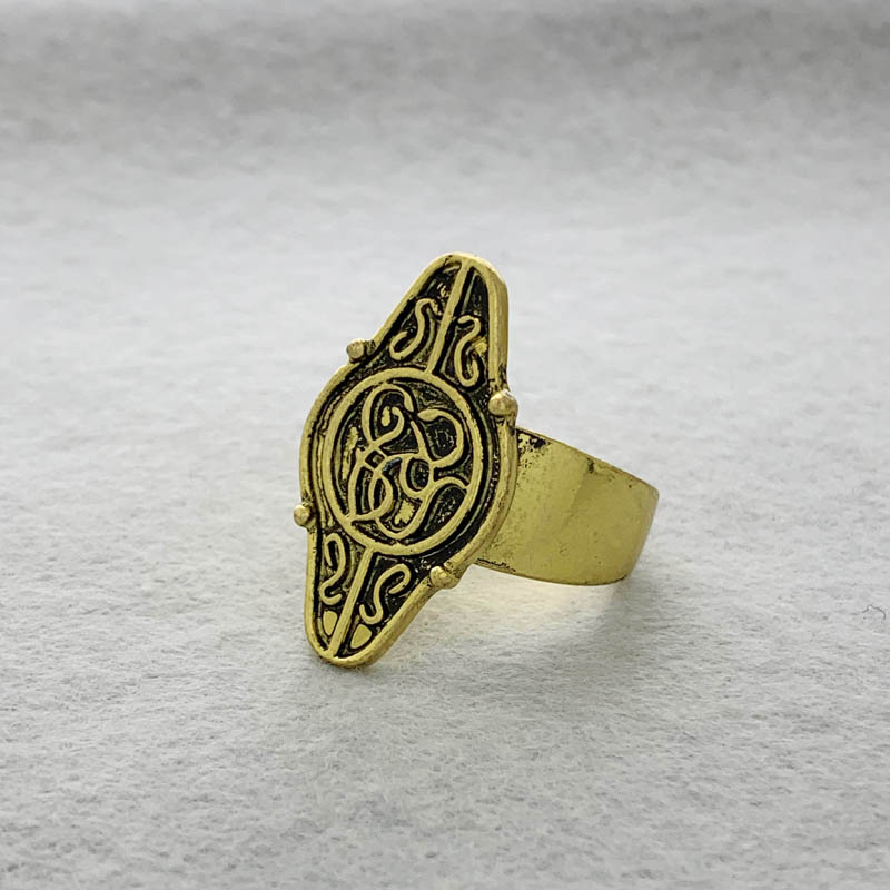 

Hobbit Elrond Golden Ring LOTR Of Rings Elf Ring Fashion Men Jewelry Fan Gift