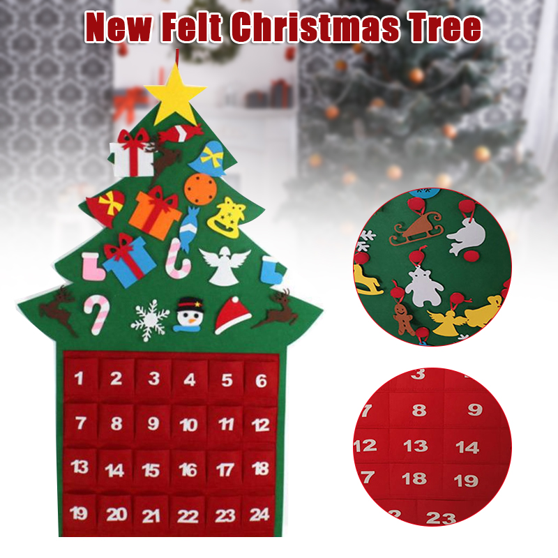 

Felt Christmas Tree Detachable Ornaments for Toddlers Kids Boys Girls Birthday Holiday DIYToys Gifts Door Wall Hanging in stock