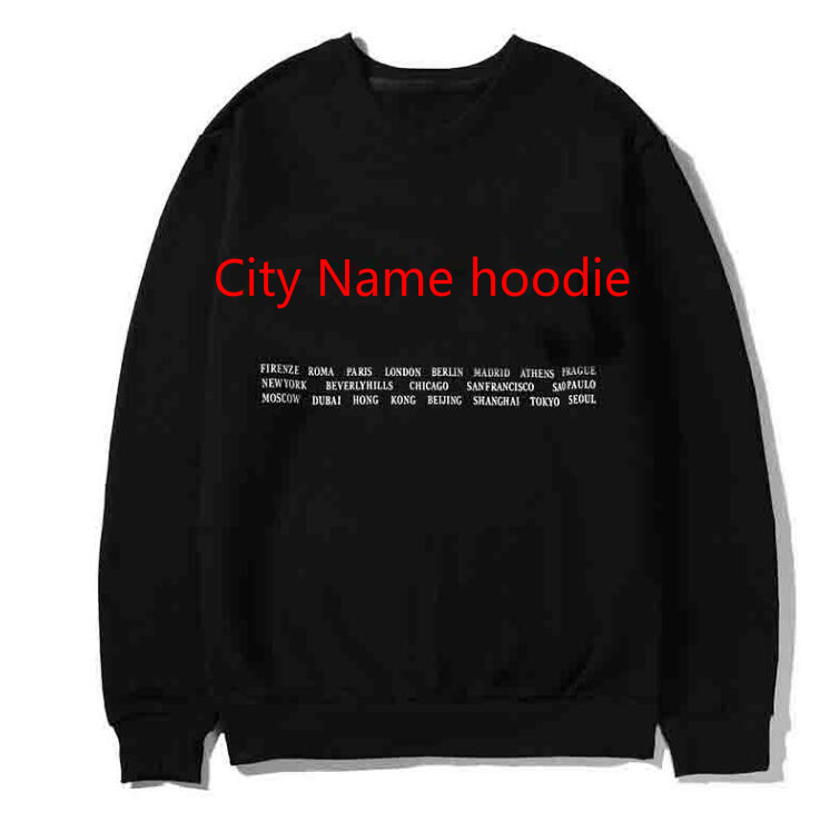 

Classic City Name Hoodie for Men Women Street Long Sleeve Pullover Sweatshirt with Design Letter O-Neck Homme Clothing 2 Color, No 1 with colorful letters