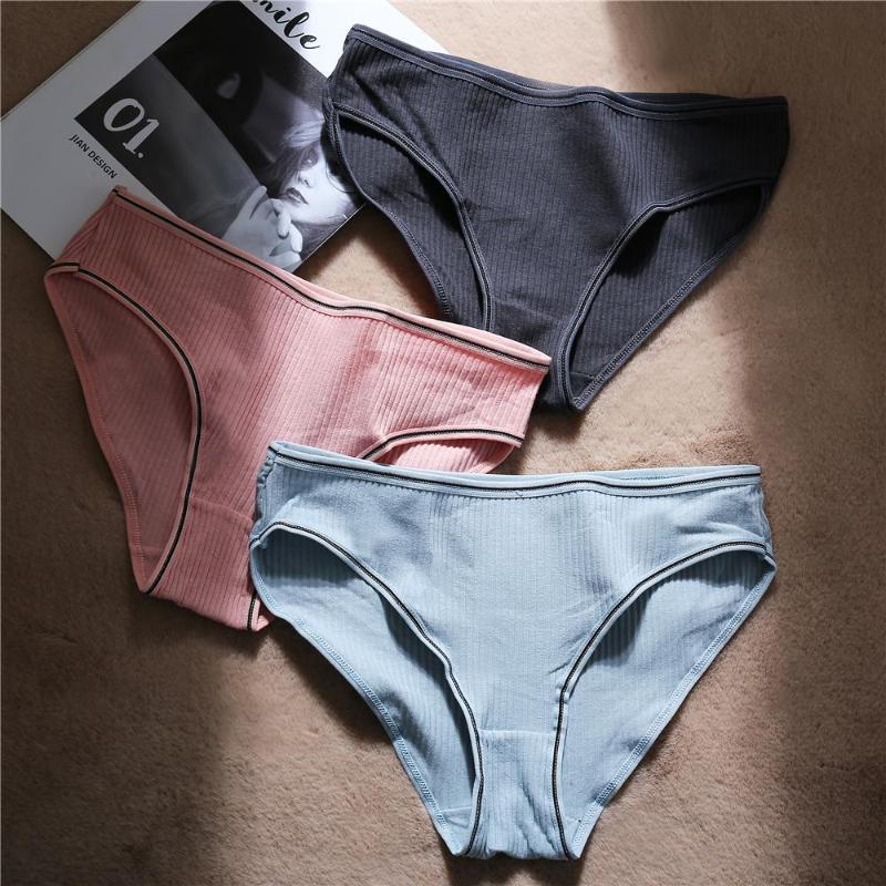 

3 Pcs/set Women's Sexy Panties Lace Cotton Panties Striped Color Low Rise Knickers Plus Size Underwear Ladies Lingerie  L XL, Set 3