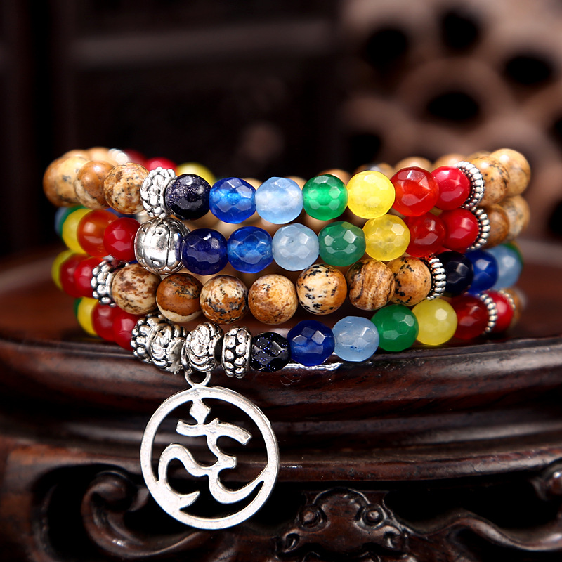 

Charm Bracelets 108 PCS Natural Beads Bracelet Tree Tiger Eye Stone Bangle Men Women Picture 6MM B Gift Jewelry