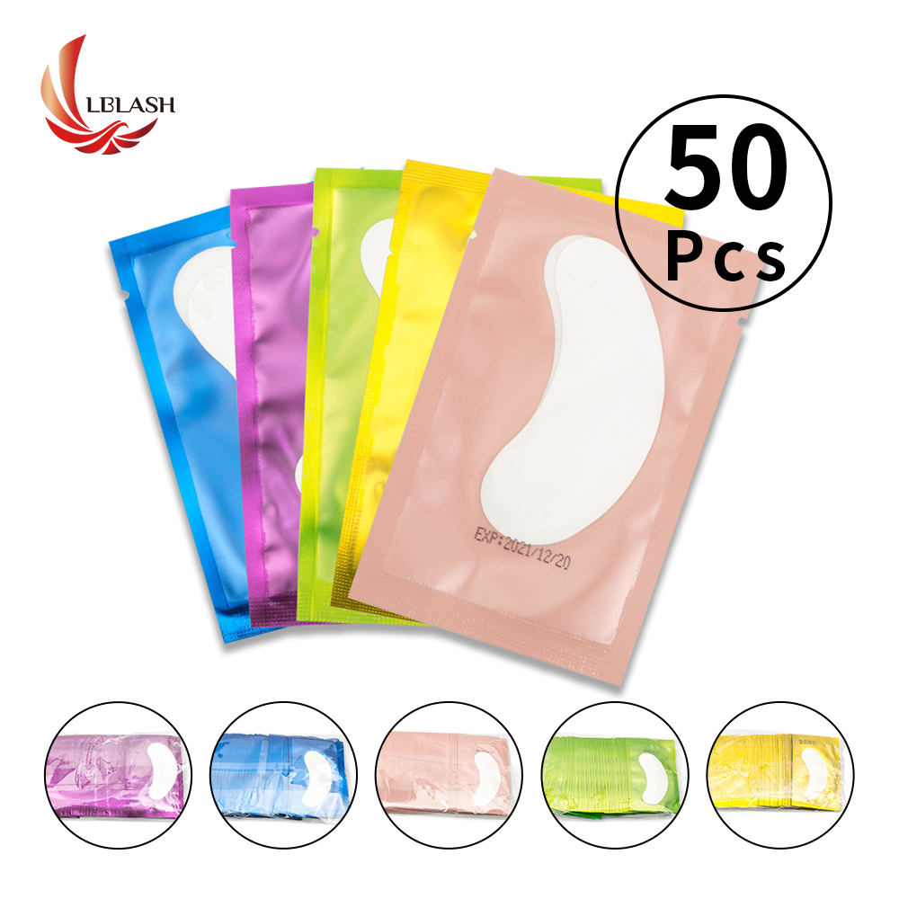 

LBlash 50Pairs Eyelash Pad Gel Patch Grafting Eyelashes Under Eye Patches For Eyelash Extension Paper Sticker Wraps Makeup Tools