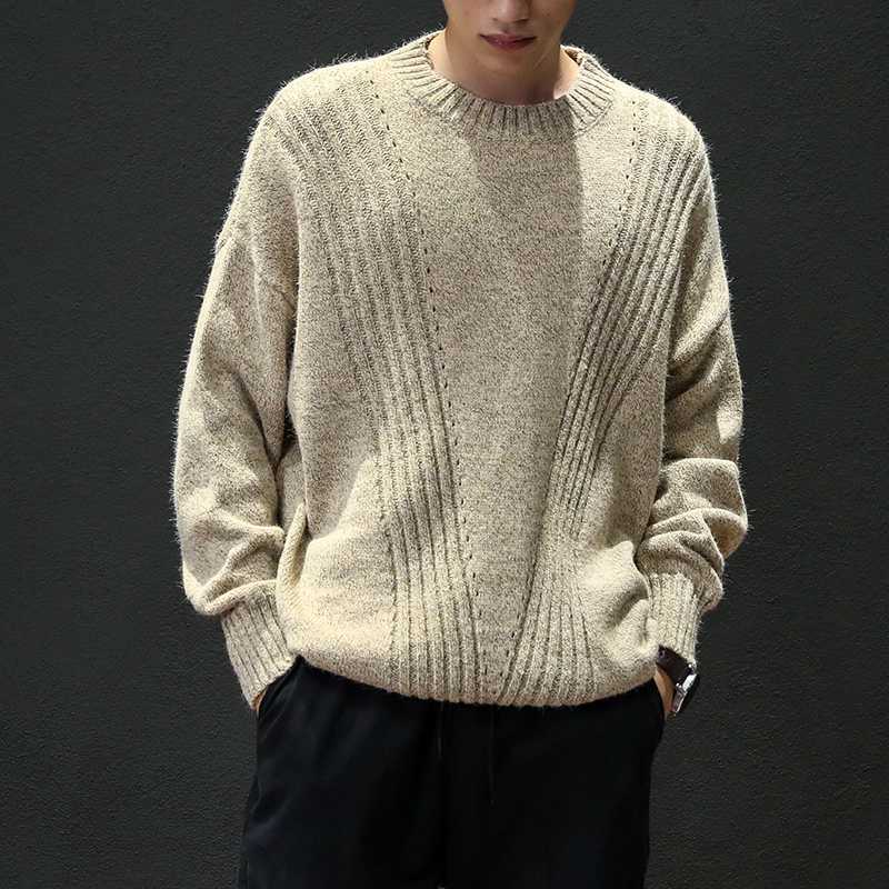 

Wool Winter 2020 New 4XL Striped Design Casual Sweater Men'S Slim Fit Knitted Pullovers Plus Size M-5XL m8679, Khaki