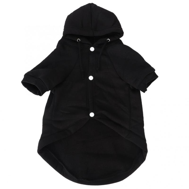 

Dog Hoodies Black Cotton Pet Winter Warm Costume Hoodie Leisure Coat Clothing Clothes with Buckle for Dogs Cats Cute Dog Clothes, As pic