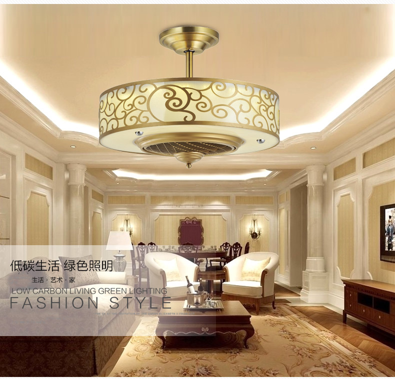 

Ceiling Fans lamp LED light Anion 65cm Frequency conversion motor Traditional ceiling fans light dimmer Remote control 85-265V