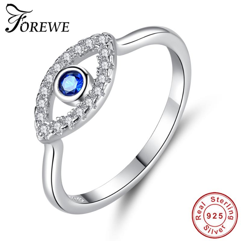 

Cluster Rings Forewe 925 Sterling Silver Fatima Hamsa Lucky Eye Finger For Women Fashion Jewelry Gift