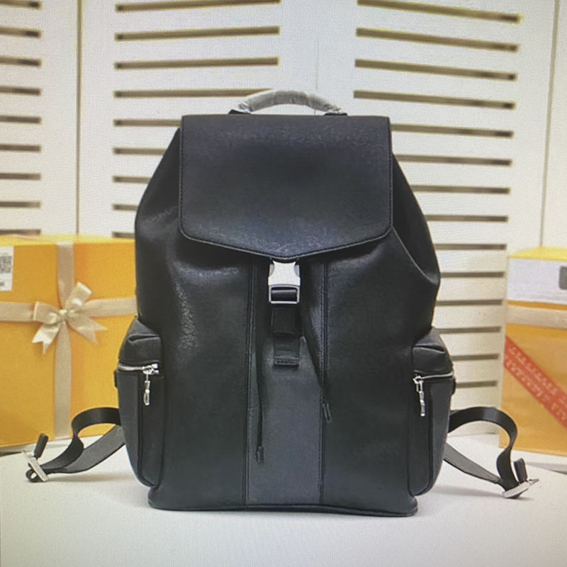 

30417 Top Quality Real Leather Backpacks Classic Fashion Shoulders Handles Outdoor Travel Men Large Capacity Hasp Backpack M30417, Size:45x37x19cm