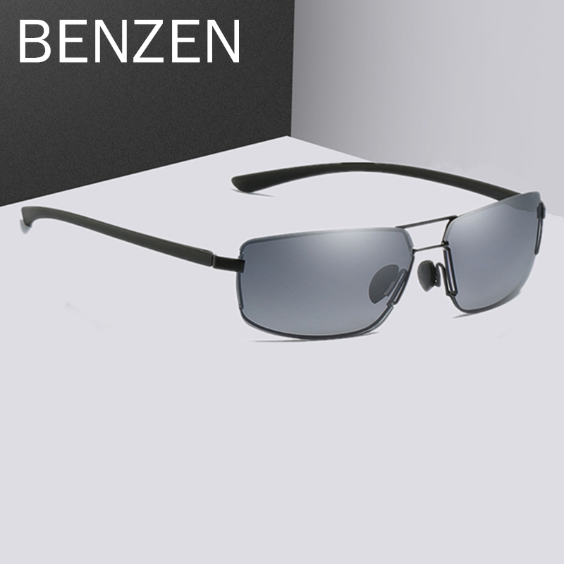

BENZEN Rimless Polarized Sunglasses Men Brand Designer Cool Male Sun Glasses For Driving Shades Goggles Black 9350