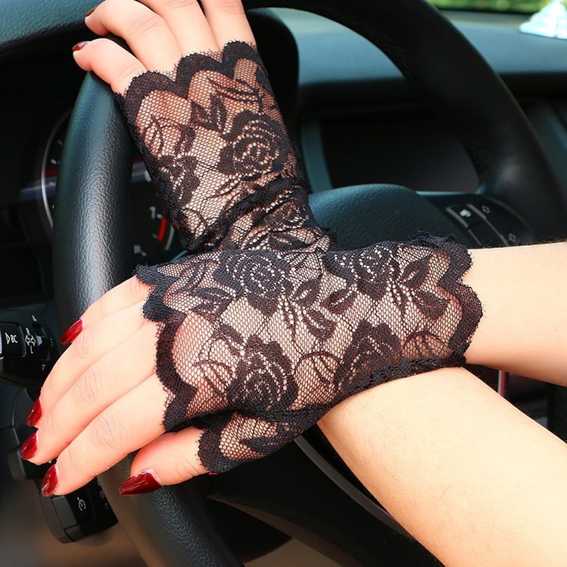 

2020 Fingerless Lace Gloves Women's Summer Fingerless Gloves Mittens for Women Thin Party Sexy Dressy Sunscreen