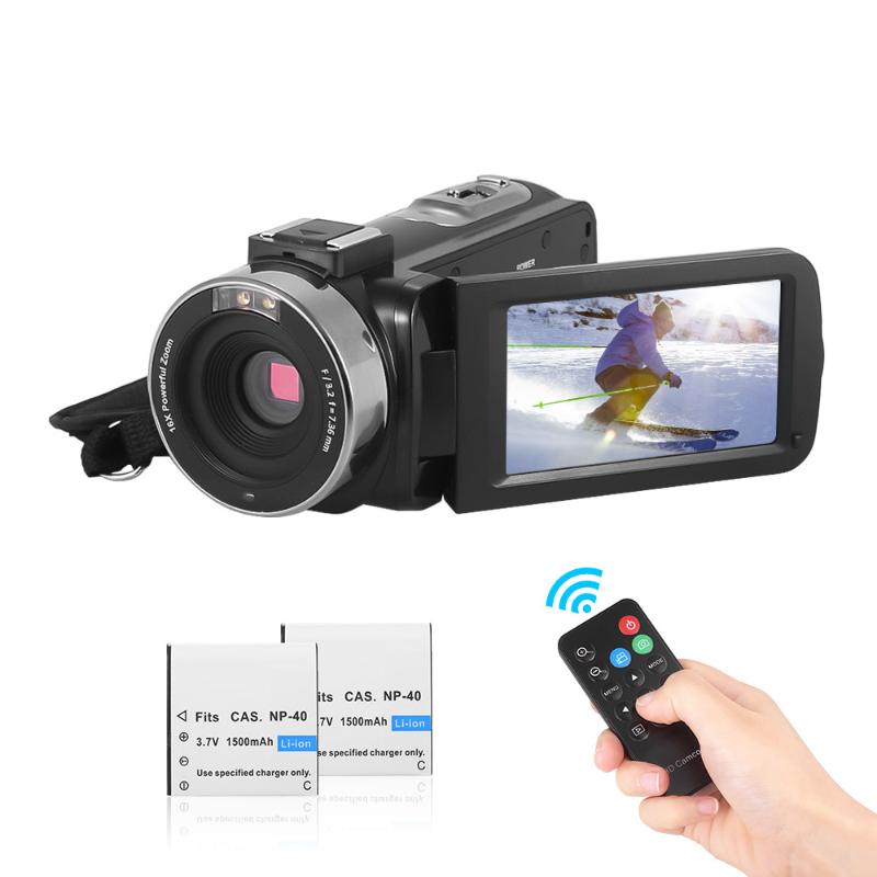 

Andoer 1080p Ir Nightshot 30mp Fhd Digital Video Camera Dv Recorder 3.0 Inch Lcd Touchscreen With 2pcs Rechargeable Batteries, Option3