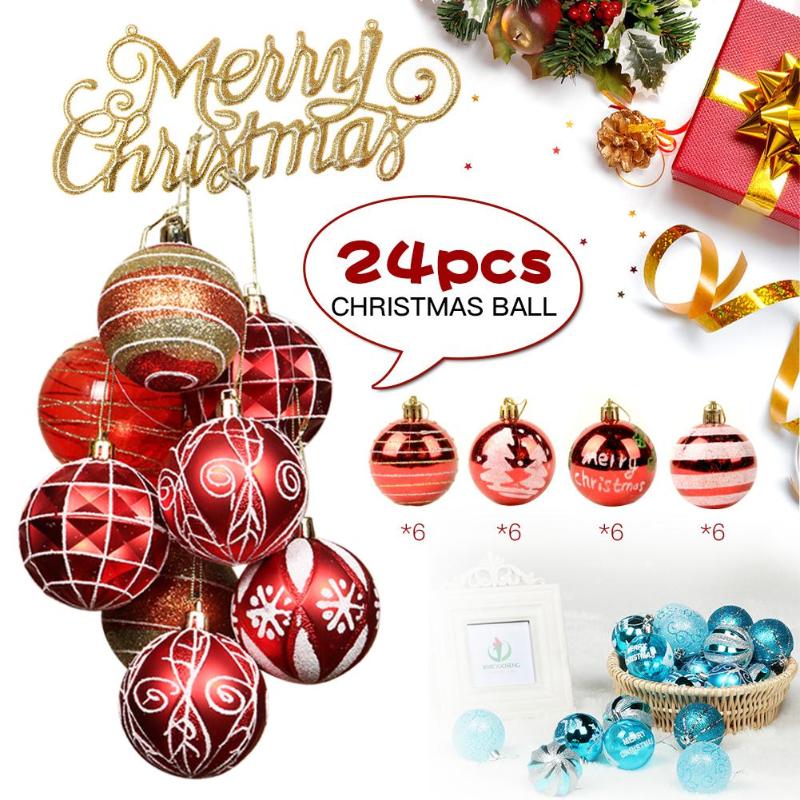 

Party Decoration Christmas Hanging Ball Painted Supplies For Family Gathering 6cm